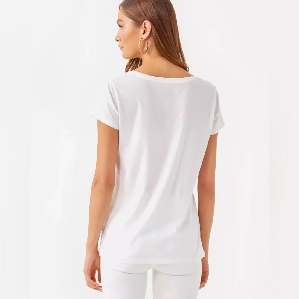 NWOT Lilly Pulitzer Meredith Resort White Tee - Picture 2 of 8